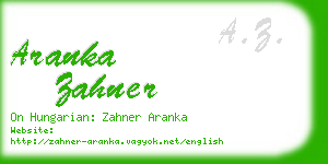 aranka zahner business card